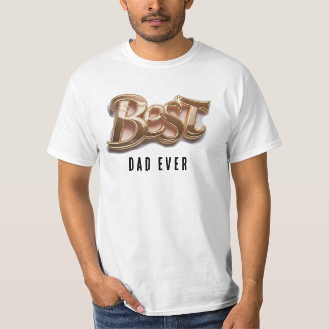 *~* Fars dag AP86 BEST PAPPA EVER Guld T Shirt (Framsida)