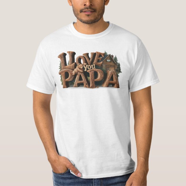 *~* Fars dag AP86 KÄRLEK DU PAPPA Rustic T Shirt (Framsida)
