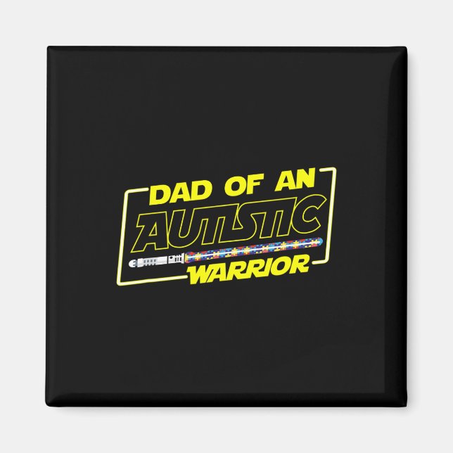 Fars dag Autism Warrior-medveten pappa för män  Magnet (Framsidan)
