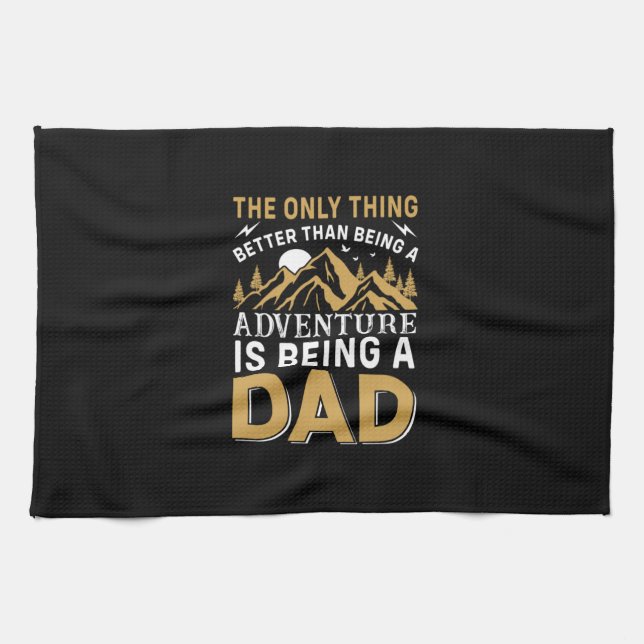 Fars dag Äventyr är ett Pappa Kökshandduk (Horisontell)