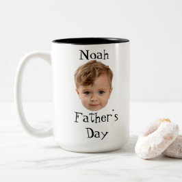 Fars dag, Baby Face Daddy Present, Anpassad Ansikt Två-Tonad Mugg