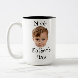 Fars dag, Baby Face Daddy Present, Anpassad Ansikt Två-Tonad Mugg
