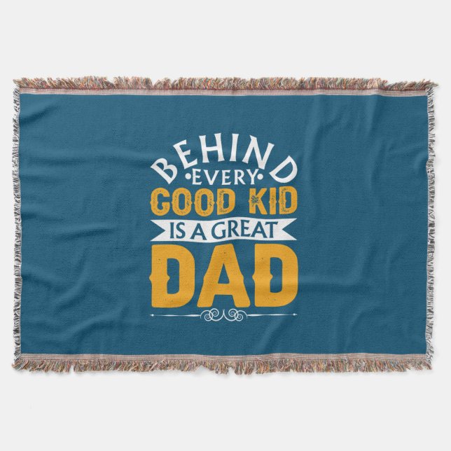 Fars dag bakom Bra Kid är ett Underbart Pappa Filt (Framsidan)