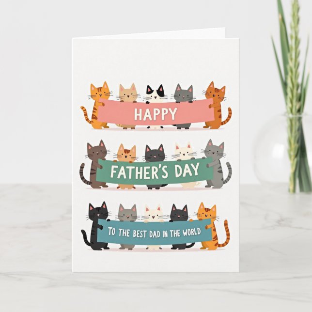 Fars dag Banner Katt Konst Kort (Framsida)