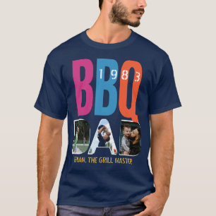 Fars dag Barbeque BBQ Master Photo Collage T Shirt