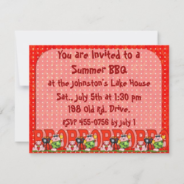 Fars dag BarBQ-inbjudningsfamilj Inbjudningar (Framsida)