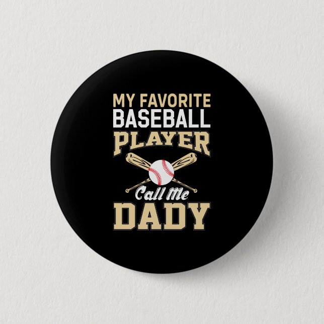 Fars dag Baseball Player Ring mig Pappa Knapp (Framsida)