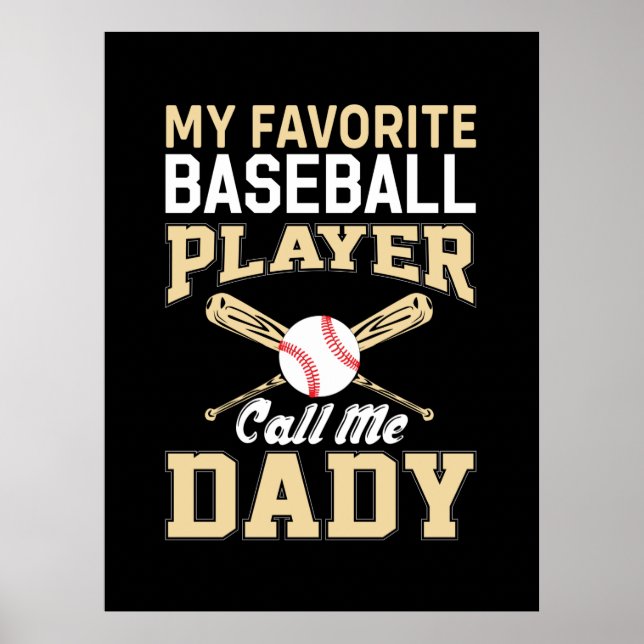 Fars dag Baseball Player Ring mig Pappa Poster (Framsidan)
