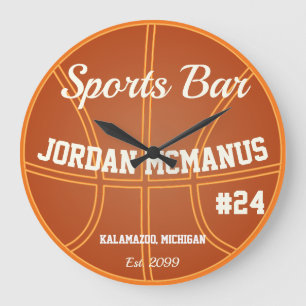 Fars dag Basketball Sports Pub Clock Sign-tecken Stor Klocka