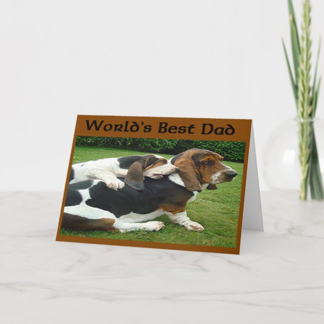 Fars dag Basset Hounds World's Best Pappa Kort (Framsida)