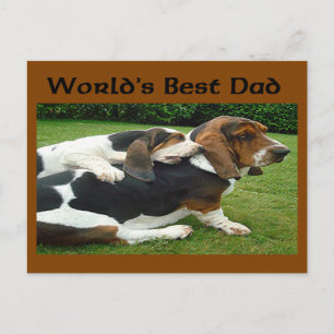 Fars dag Basset Hounds World's Best Pappa Vykort