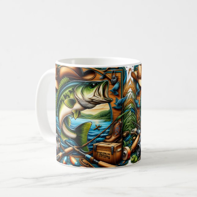 Fars dag Bassfiske Kaffemugg (Framsida vänster)