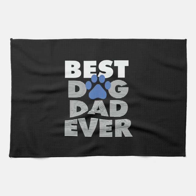 Fars dag Bästa Hund Pappa någonsin Kökshandduk (Horisontell)
