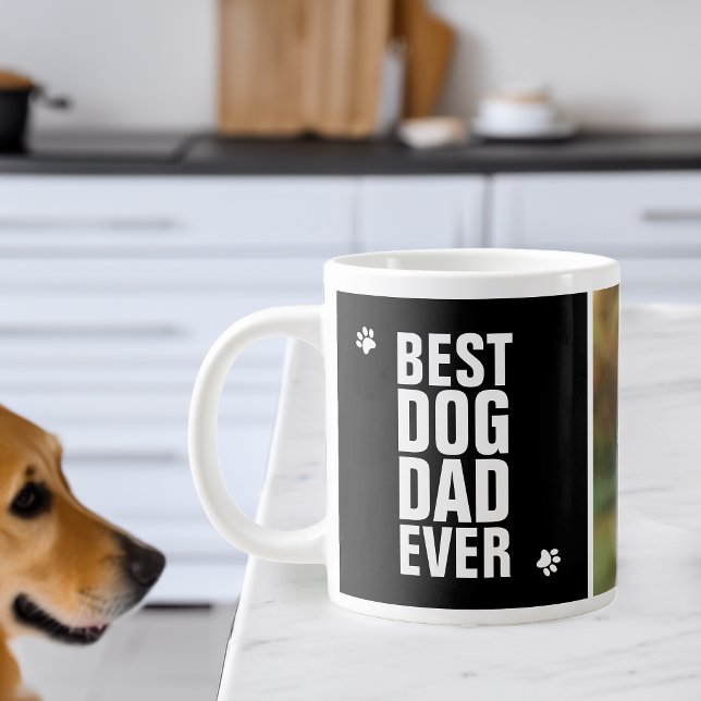 Fars dag Bästa hundpappa någonsin Foto Jumbo Mugg (Fathers Day Best Dog Dad Ever Photo Giant Coffee Mug)