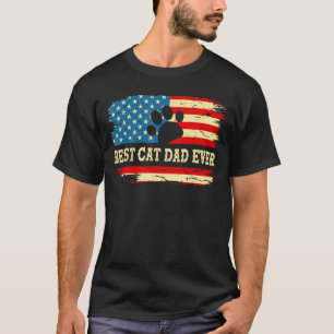 Fars dag Bästa Kattpappa Någonsin Retro USA Amerik T Shirt