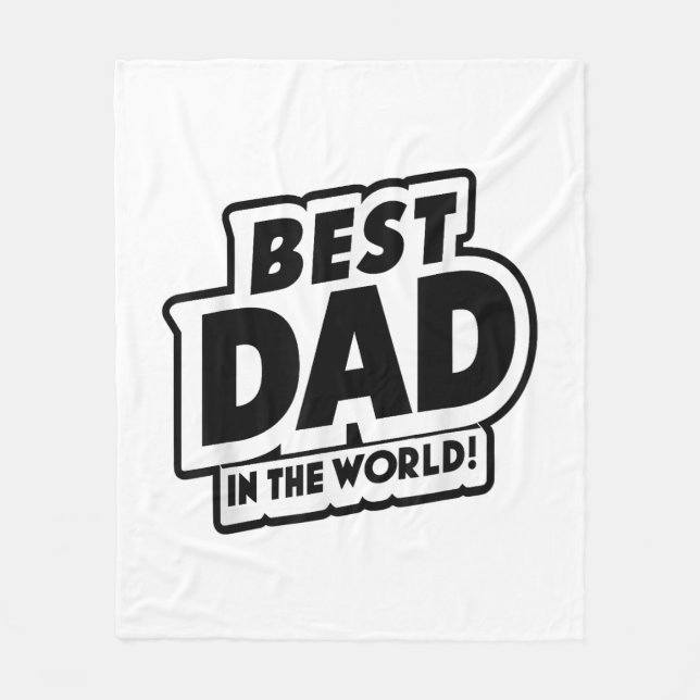 Fars dag bästa pappa i världen fleecefilt (Framsidan)
