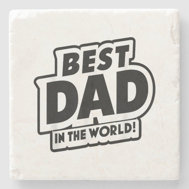 Fars dag bästa pappa i världen stenunderlägg (Framsidan)