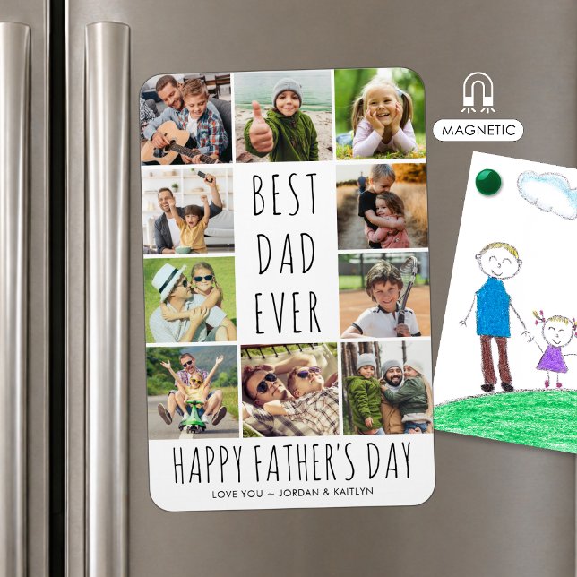 Fars dag Bästa pappa någonsin 10 fotokollage Magnet (Skapare uppladdad)