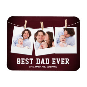 Fars dag Bästa pappa någonsin 3 Foto Collage Magnet