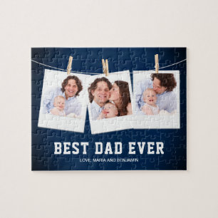 Fars dag   Bästa pappa någonsin 3 Foto Collage Pussel