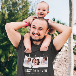 Fars dag | Bästa pappa någonsin 3 Foto Collage T Shirt