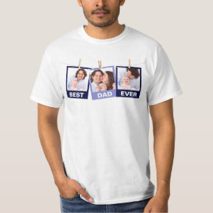 Fars dag Bästa pappa någonsin 3 Foto Collage T Shirt