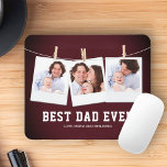 Fars dag | Bästa Pappa någonsin 3-fotokollage Musmatta<br><div class="desc">Ladda upp dina favoritfoton och lägg till din namn för att göra din egen unika personlig fars dag-gåva.</div>