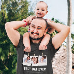 Fars dag | Bästa Pappa någonsin 3-fotokollage T Shirt<br><div class="desc">Ladda upp dina favoritfoton och lägg till din namn för att göra din egen unika personlig fars dag-gåva.</div>