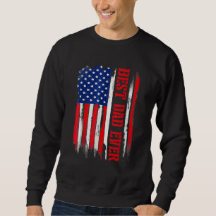 Fars dag Bästa Pappa någonsin med USA:s Flagga 7 Lång Ärmad Tröja