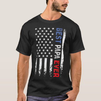 Fars dag Bästa Pappa någonsin med USA:s Flagga T Shirt