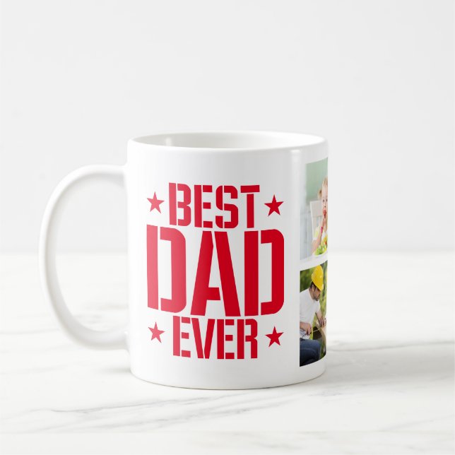 Fars dag Bästa Pappa någonsin sex foto och text, r Kaffemugg (Vänster)