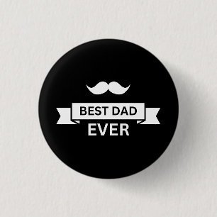Fars dag BÄSTA PAPPA NÅGONSIN Typo med Moustache Knapp