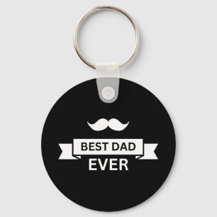 Fars dag BÄSTA PAPPA NÅGONSIN Typo med Moustache Nyckelring