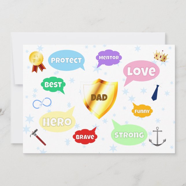 Fars dag bästa Pappa Ord molnen Kung Krona Kärlek (Framsida)