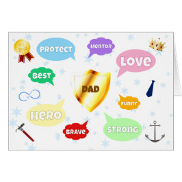 Fars dag bästa Pappa Ord molnen Kung Krona Kärlek Hälsningskort