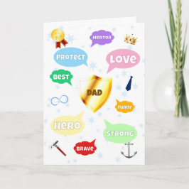 Fars dag bästa Pappa Ord molnen Kung Krona Kärlek Kort