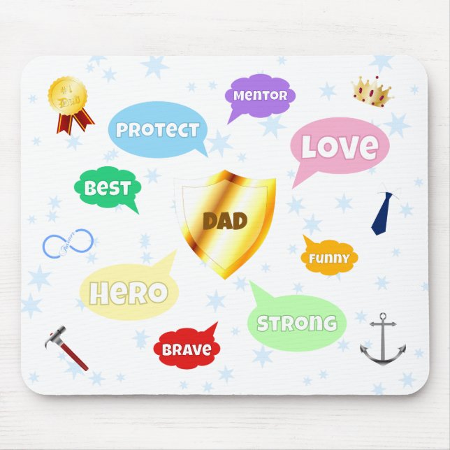 Fars dag bästa Pappa Ord molnen Kung Krona Kärlek Musmatta (Framsidan)