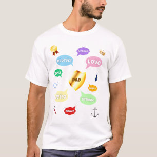 Fars dag Bästa Pappa Ordmoln Kung Krona Kärlek T Shirt