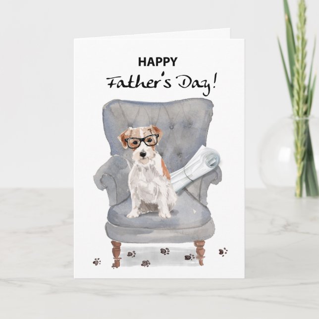 Fars dag bästa Pappa Rolig hund med tidningen News Kort (Framsida)