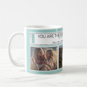 fars dag bästa Pappa tre foto - Namn-årsvakett Kaffemugg