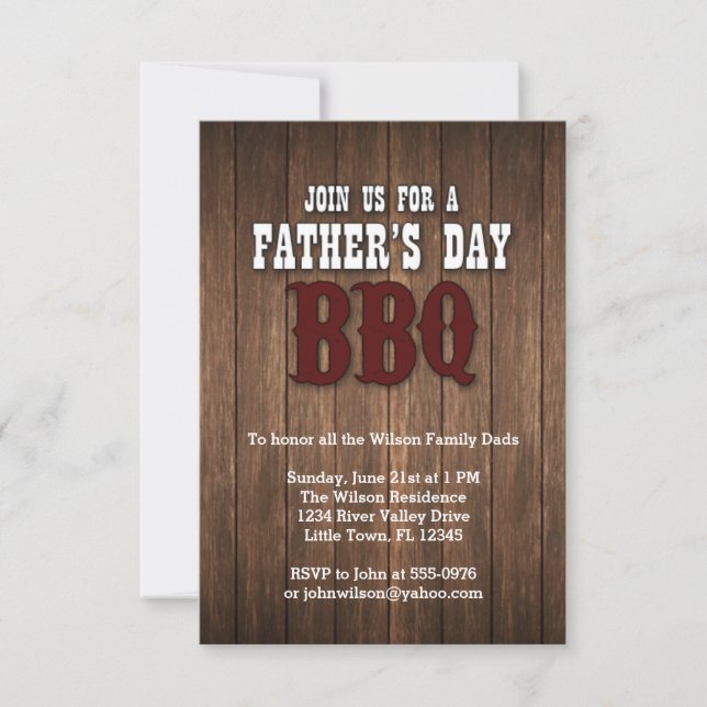 Fars dag BBQ Inbjudningar (Framsida)