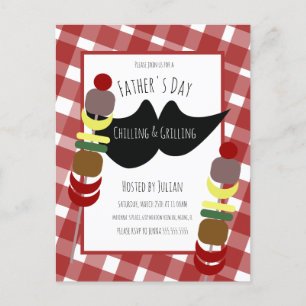 Fars dag BBQ Picnic Chilling Grilling Vykort