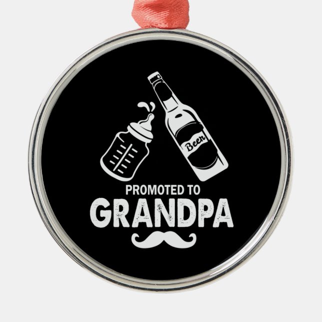 Fars dag befordrad till farfar julgransprydnad metall (Framsidan)