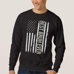 Fars dag Best Bruh Pappa någonsin med USA F Lång Ärmad Tröja