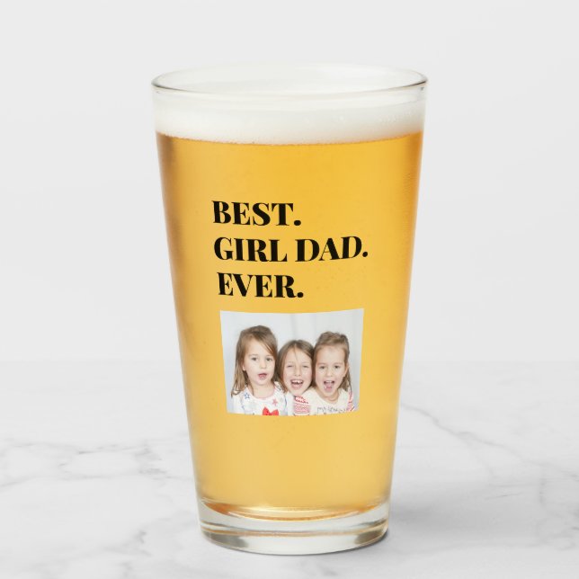 Fars dag Best Girl Pappa någonsin Photo Glaskopp (Framsida fylld)