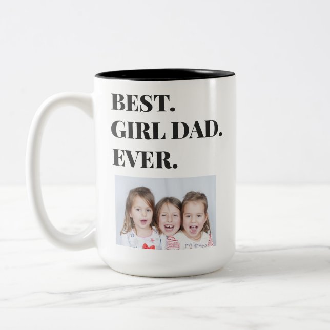 Fars dag Best Girl Pappa någonsin Photo Två-Tonad Mugg (Vänster)