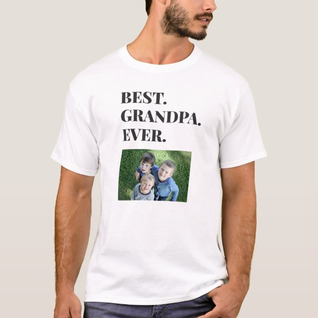Fars dag Best Grandpa Barnbarn Photo T Shirt (Framsida)