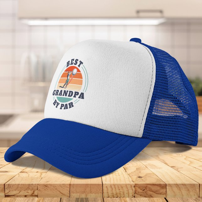 Fars dag Best Grandpa by Par Retrött Golfer Pappa Keps (Fathers Day Best Grandpa By Par Retired Golfer Dad Trucker Hat)
