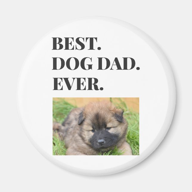 Fars dag Best Hund Pappa någonsin Foto Magnet (Framsidan)