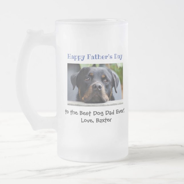 Fars dag Best Hund Pappa någonsin Pet Photo Frostat Ölglas (Vänster)